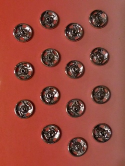 Drukknopen Naaibaar 07mm (15 stuks), Zilver, p. 10krt.